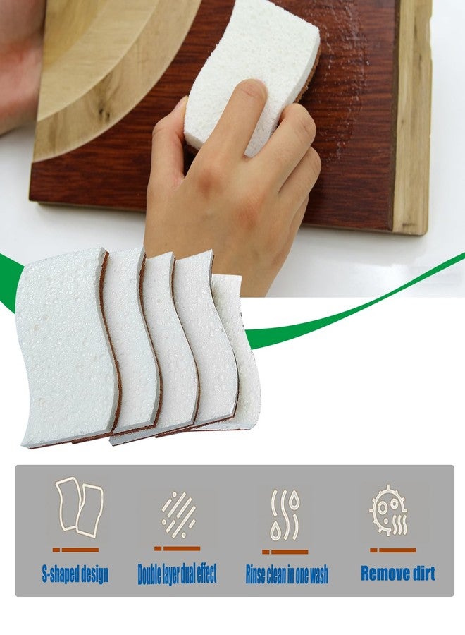 ZanXinY 12Pcs Biodegradable Natural Kitchen Sponge - Non-Scratch Dish Sponges, Biodegradable & Compostable Cellulose with Coconut Fiber Cleaning Sponge for Kitchen, Dishes, Bathroom, Household. - Image 5